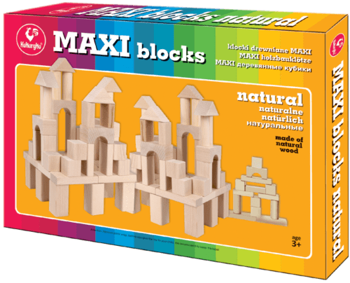 Kukuryku Klocki drewniane Maxi naturalne